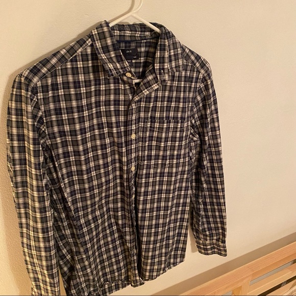Men’s GAP green plaid button down - Picture 1 of 5